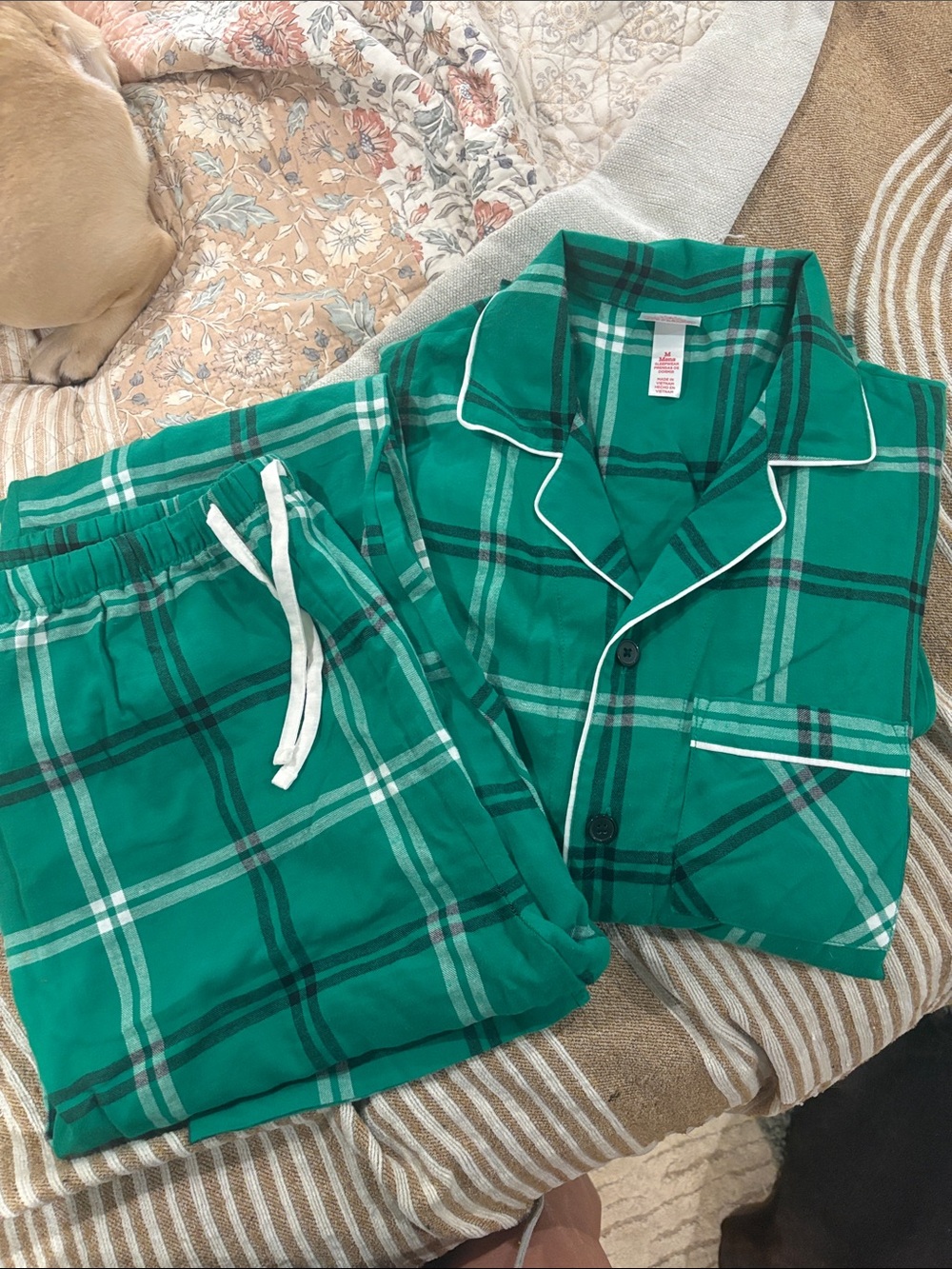 Wondershop Green Plaid Men’s Pajama Set in 100 cotton flannel